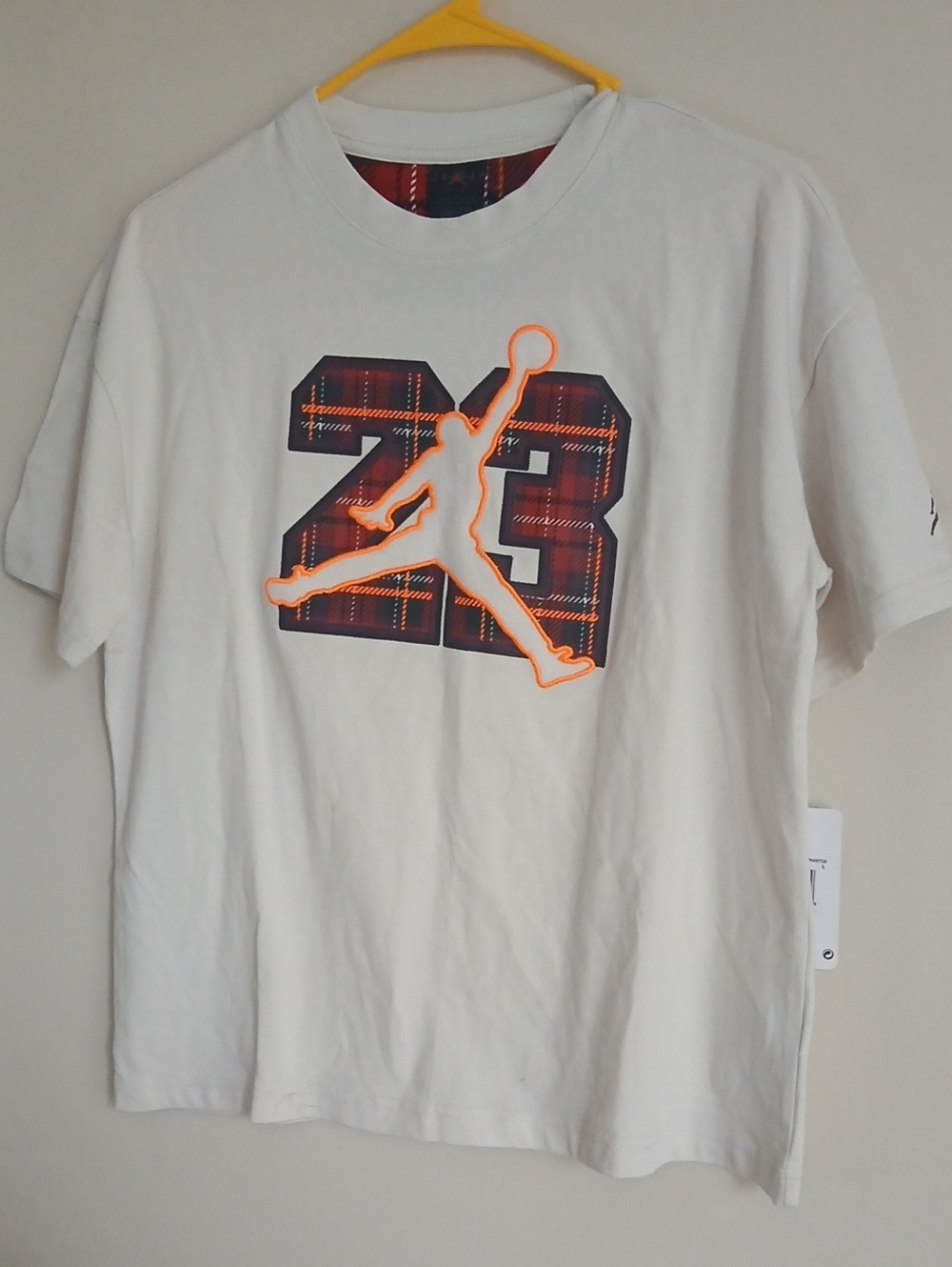 Jordan Phanton Tee with Red Jumpman and Red Plaid Detail